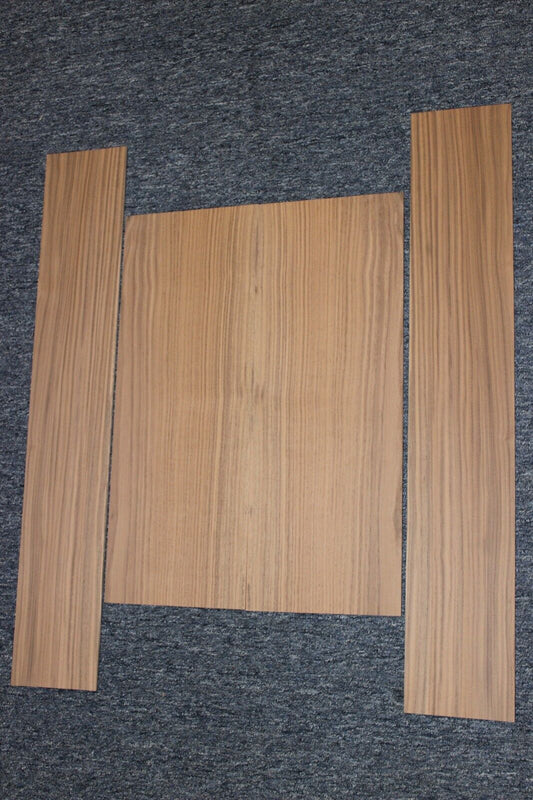 Black walnut dreadnought size guitar back and side set.
