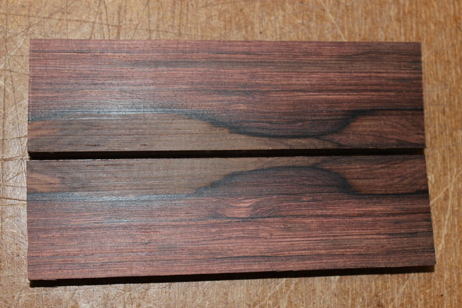 Madagascar rosewood knife scale, gun grip. 5.25  X 1.5 X 3/8" select grade!