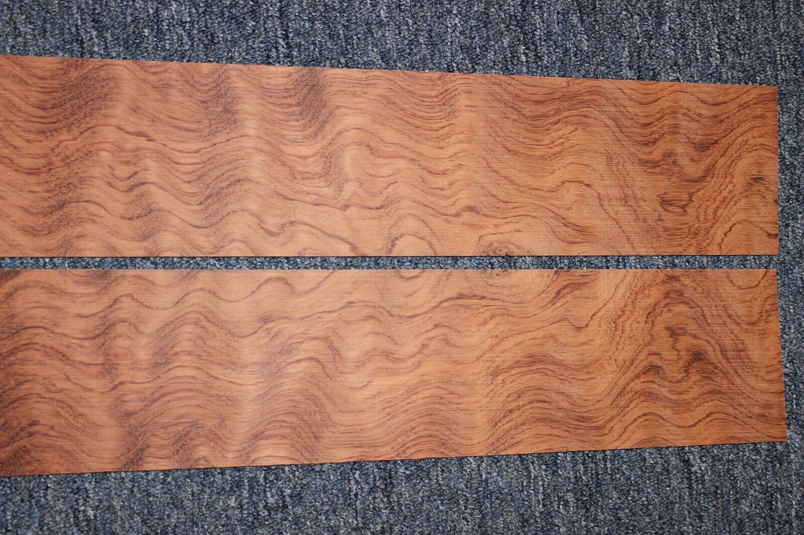 Waterfall figured bubinga  back and side set. Stunning grain, color and figure.
