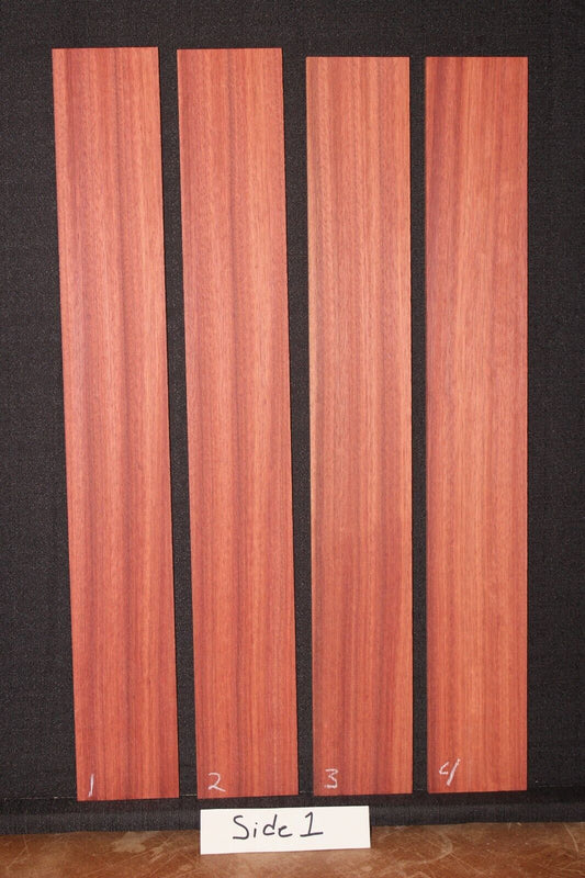 Blood wood guitar fingerboard blank. Rift cut, shows nice ribbon stripes.