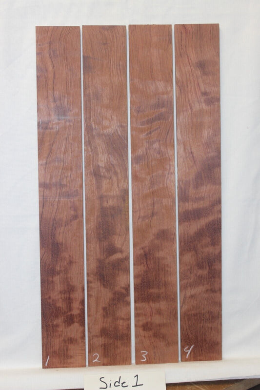 Figured bubinga guitar fingerboard blanks, sold individually.