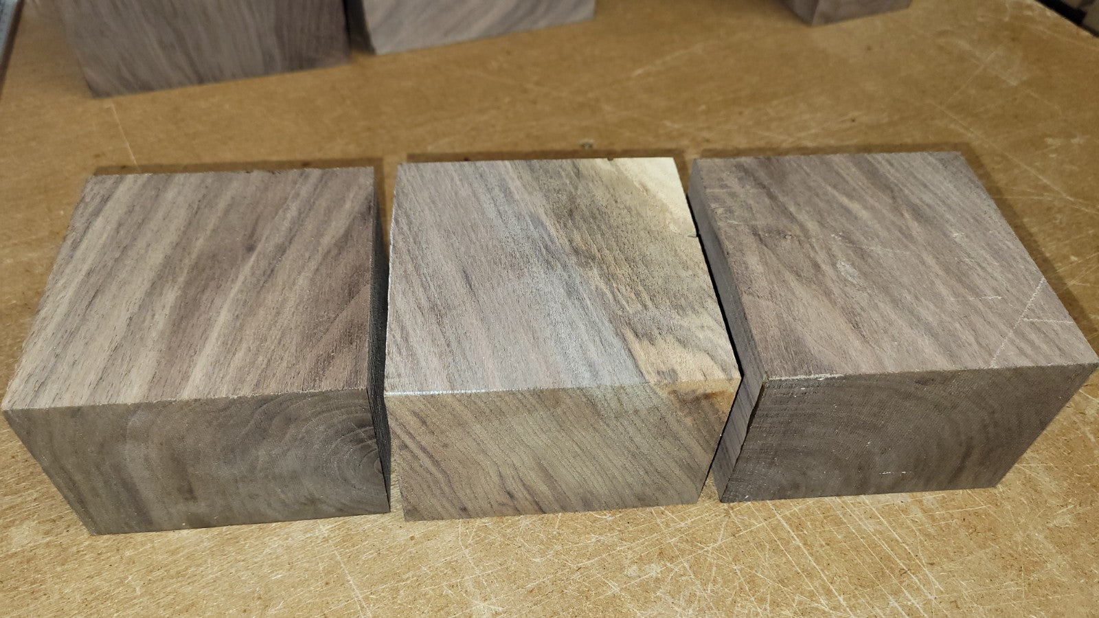 Black walnut bowl blanks, 3 piece set 4.25 X 4.25 X 3.35"