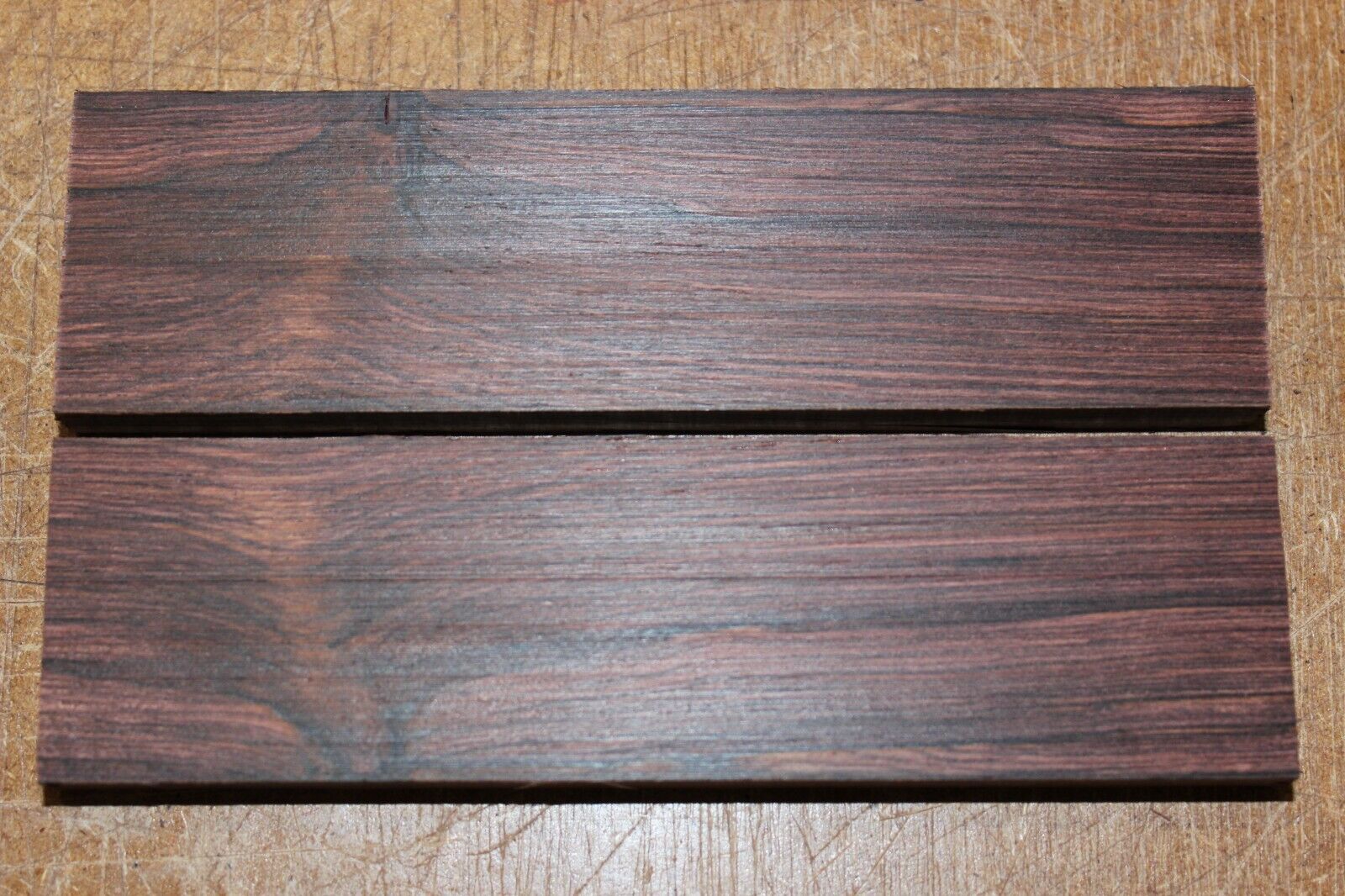 Madagascar rosewood knife scale, gun grip. 5.25  X 1.5 X 3/8" select grade!