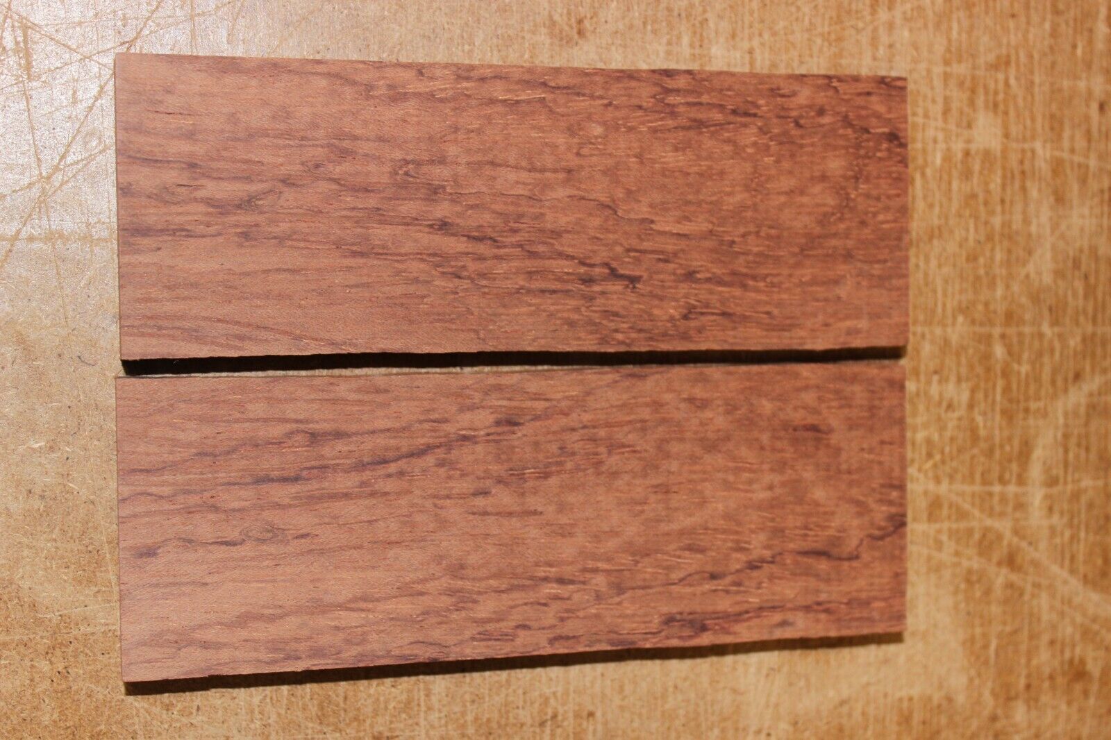 Figured Bubinga knife scale, gun grip.  5.5  X 2 X 3/8"