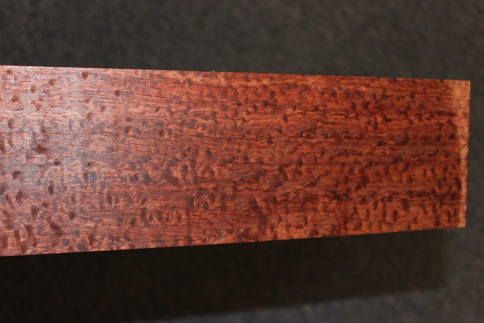 Pomelle figured bubinga bass guitar fingerboard blank. 31 X 4.4 X 0.46"