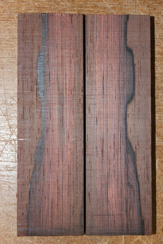 Madagascar rosewood knife scale, gun grip. 5 X 1.5 X 3/8" select grade!