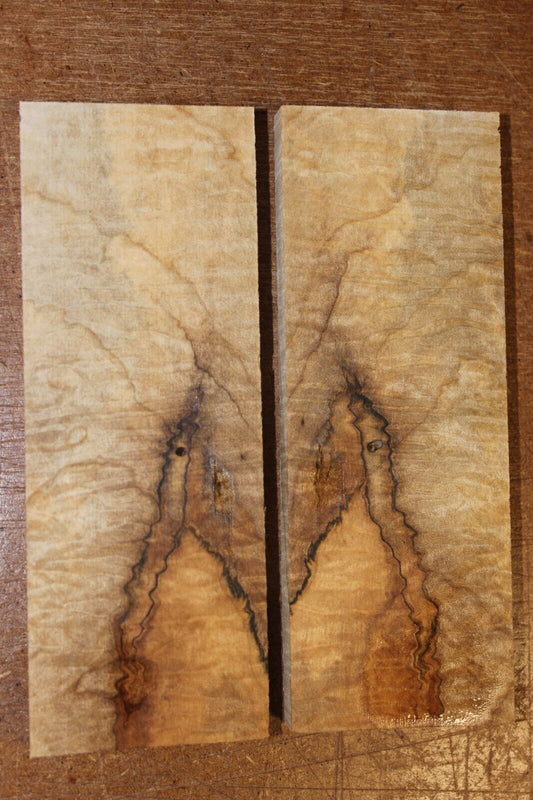 Curly ambrosia maple knife scale, gun grip. Insane tight figure 5.5 X 2 X 0.40"