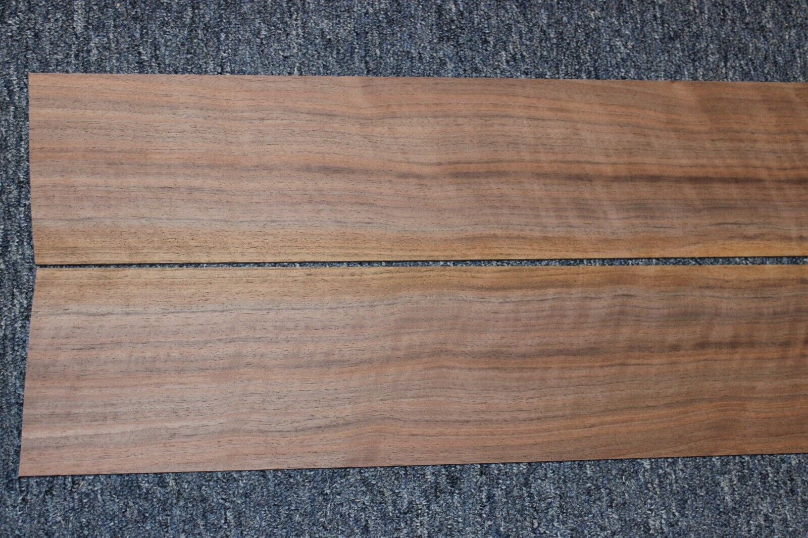 Flame figured black walnut dreadnought size guitar back and side set.