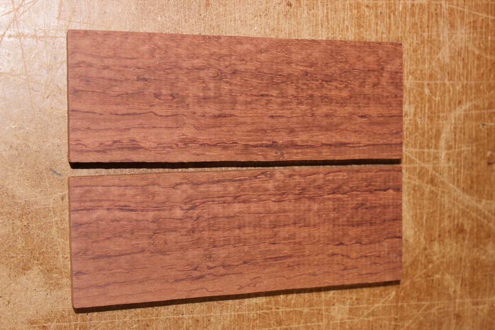 Figured Bubinga knife scale, gun grip.  5.5  X 2 X 3/8"