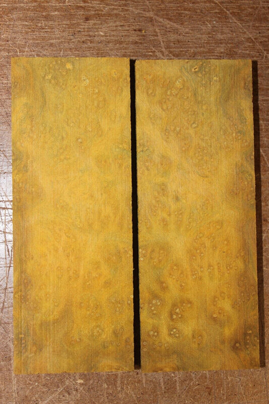Golden Amboyna burl knife scale, gun grip. 5  X 1 7/8 X 3/8"