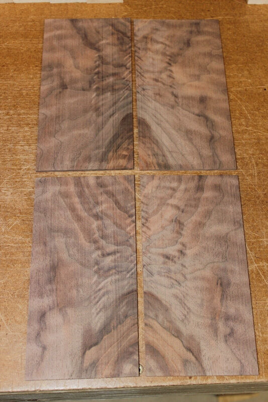 Figured black walnut headstock / peg head veneer. Sold individually