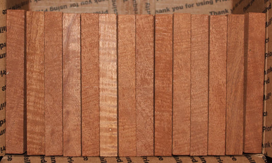curly mahogany pen blanks, 3/4 X 3/4 X 6". 12 pack with free shipping.