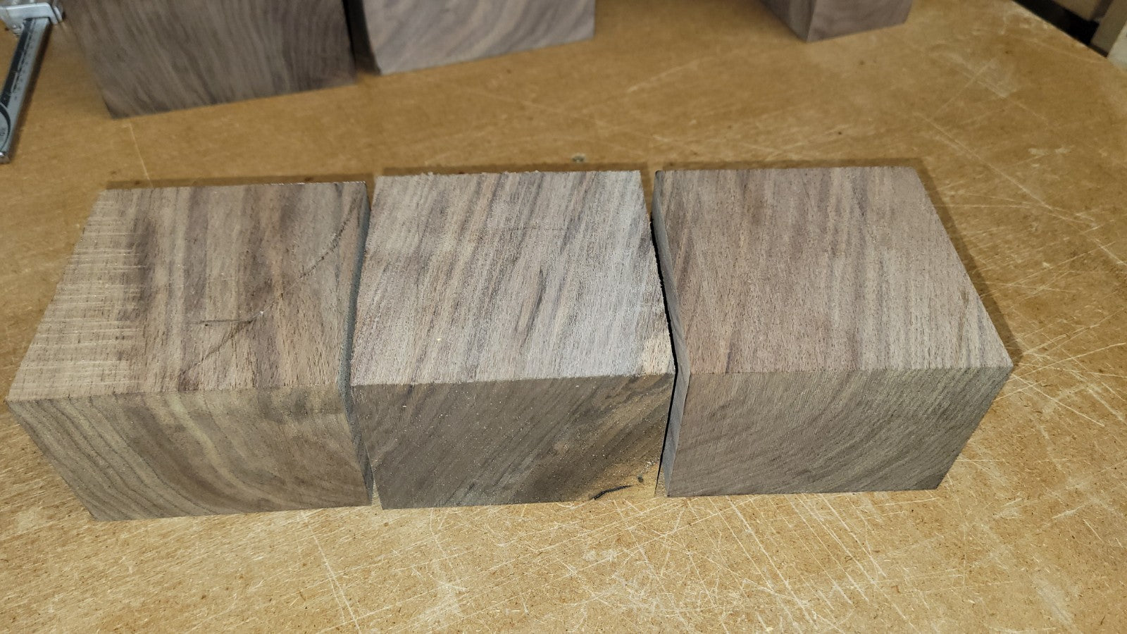 Black walnut bowl blanks, 3 piece set 4.25 X 4.25 X 3.35"