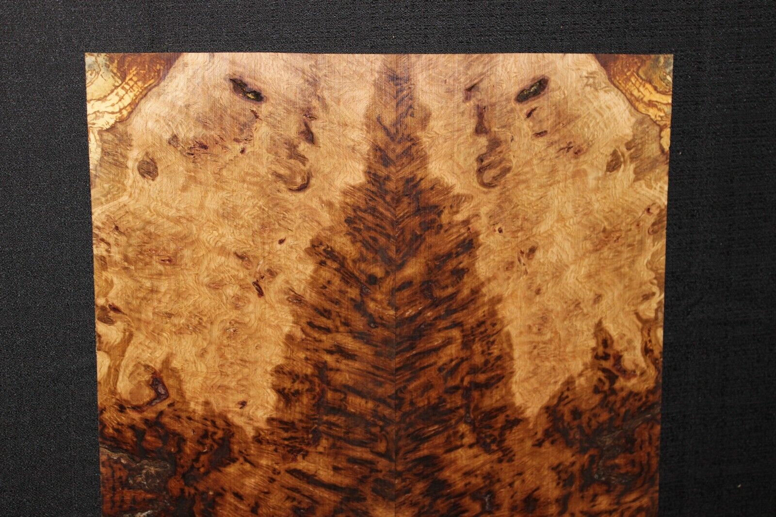 Smoked Scottish oak burl book matched guitar top.  Personal stash piece.