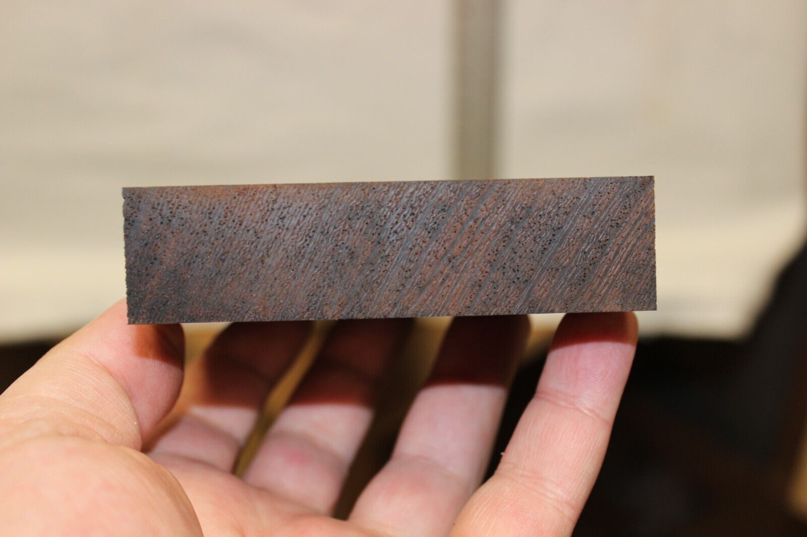 Wenge guitar neck blank. Nice straight vertical grain.