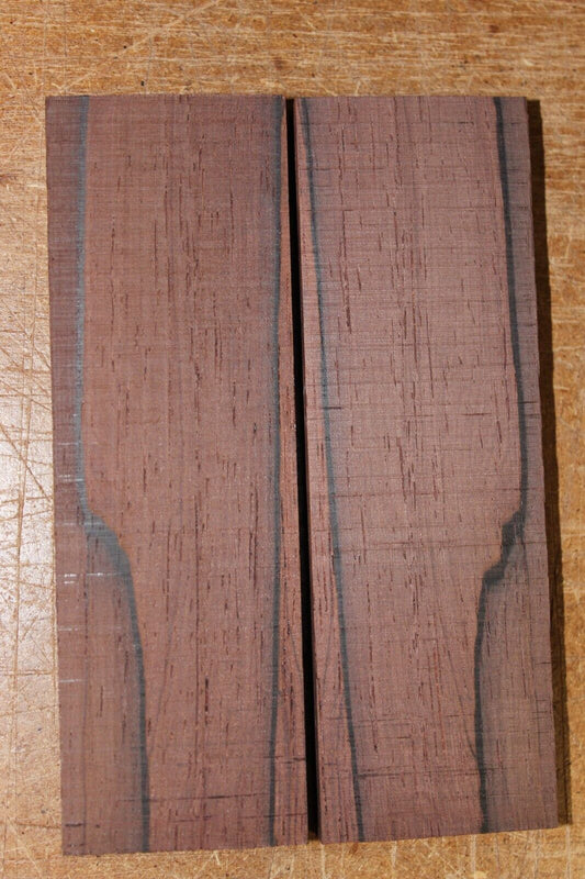 Madagascar rosewood knife scale, gun grip. 5 X 1.5 X 3/8" select grade!