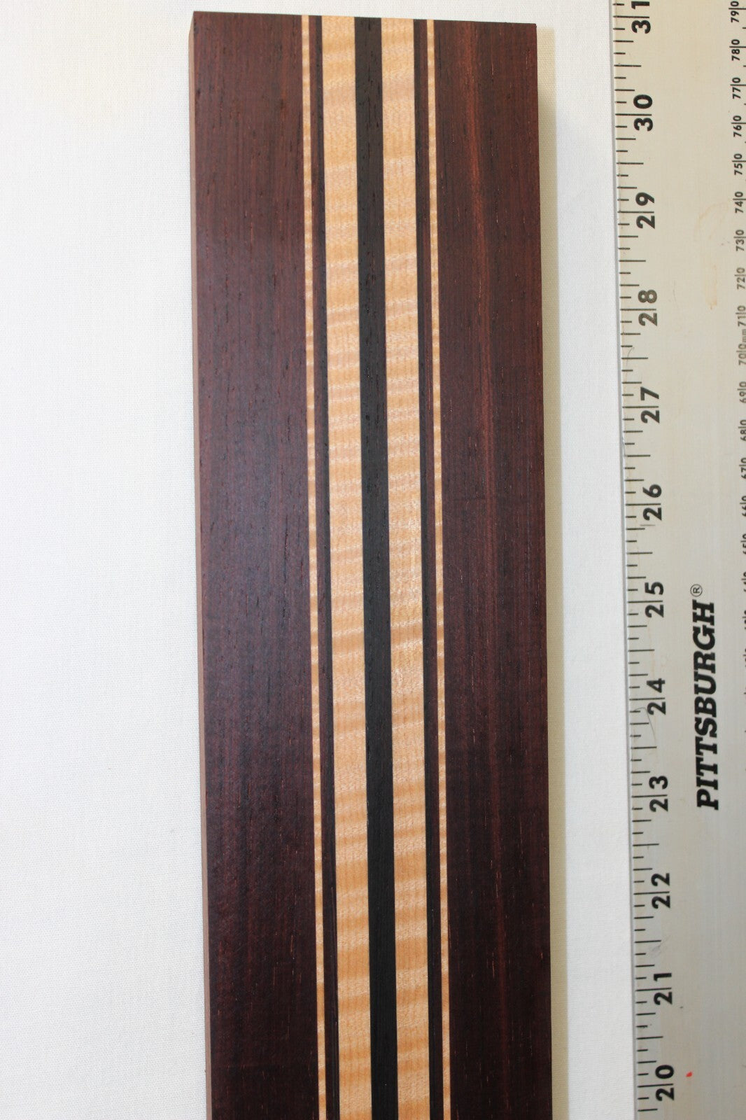 Madagascar rosewood, flame maple and wenge laminated guitar neck blank. WOW!!!