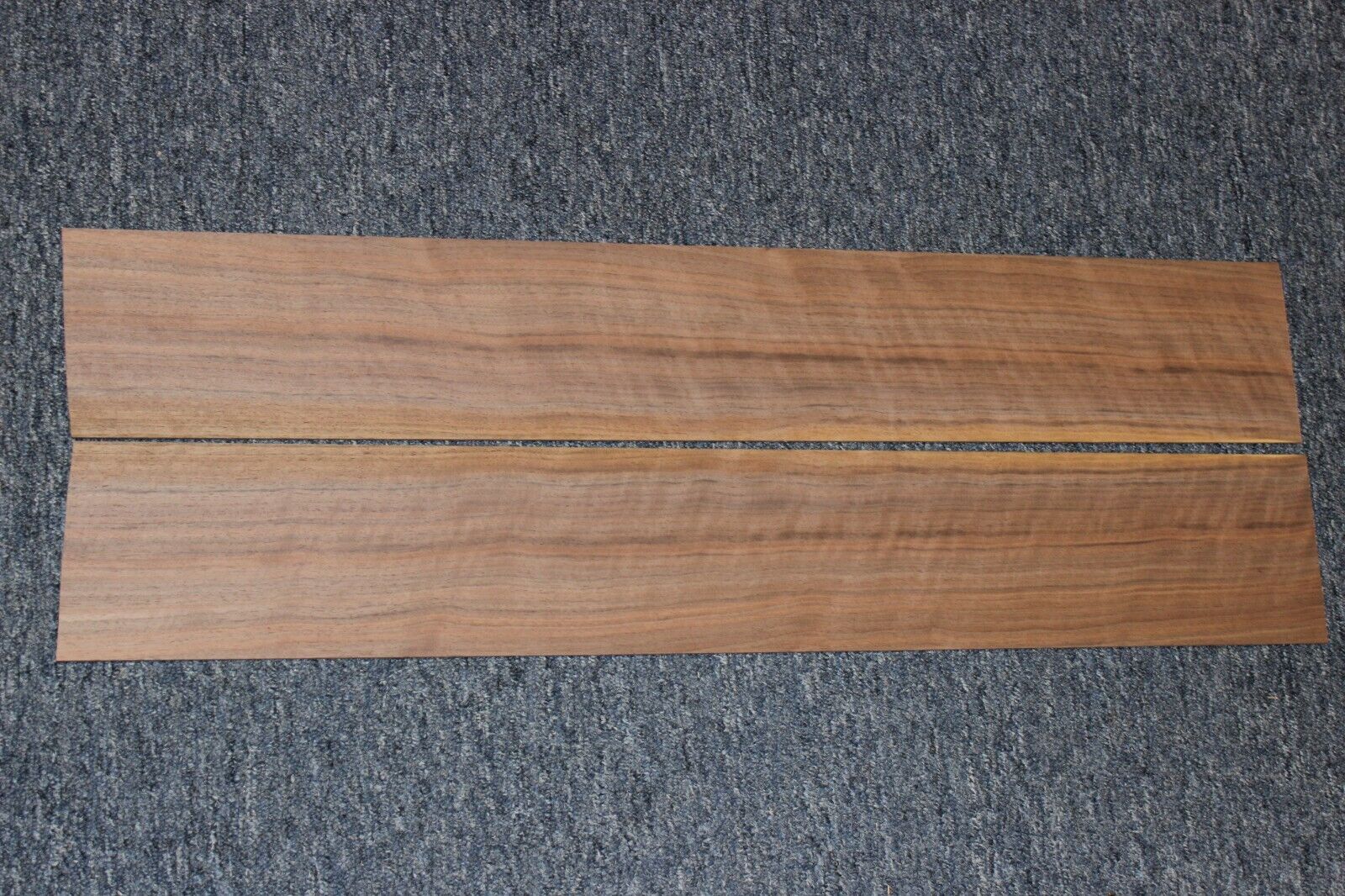 Flame figured black walnut dreadnought size guitar back and side set.