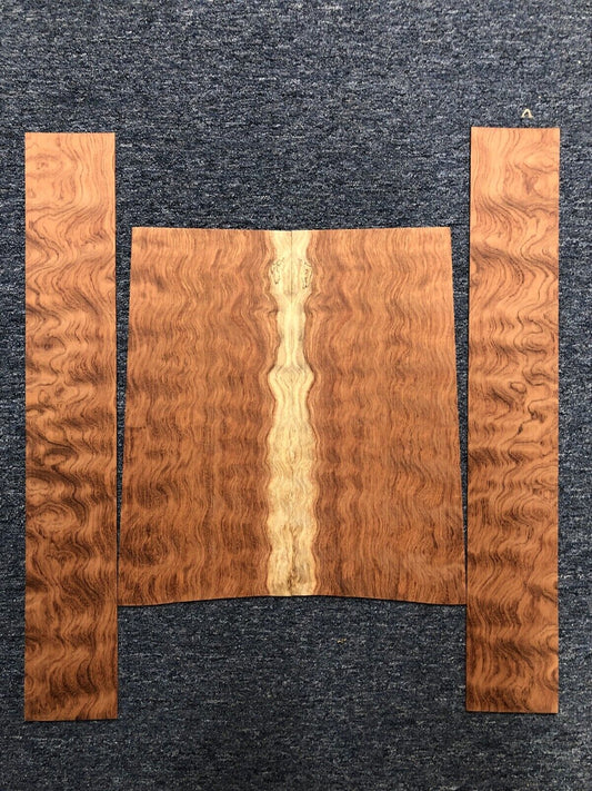 Waterfall figured bubinga  back and side set. Stunning grain, color and figure.