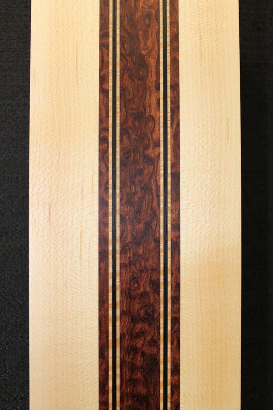 Pomelle bubinga, wenge, flame maple and hard maple guitar neck blank, 2" thick