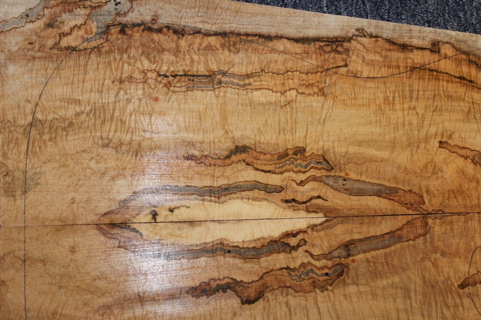 Figured ambrosia maple book matched guitar top.  Personal stash set!