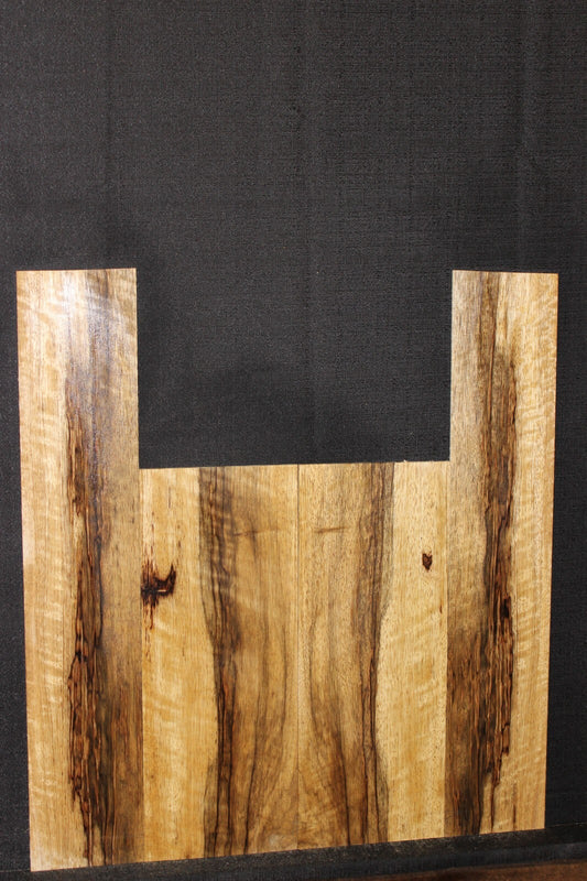 Quarter sawn black limba / korina ukulele back and side set. Tenor size