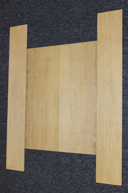 Quarter sawn white limba / korina acoustic back and side set. Dread size