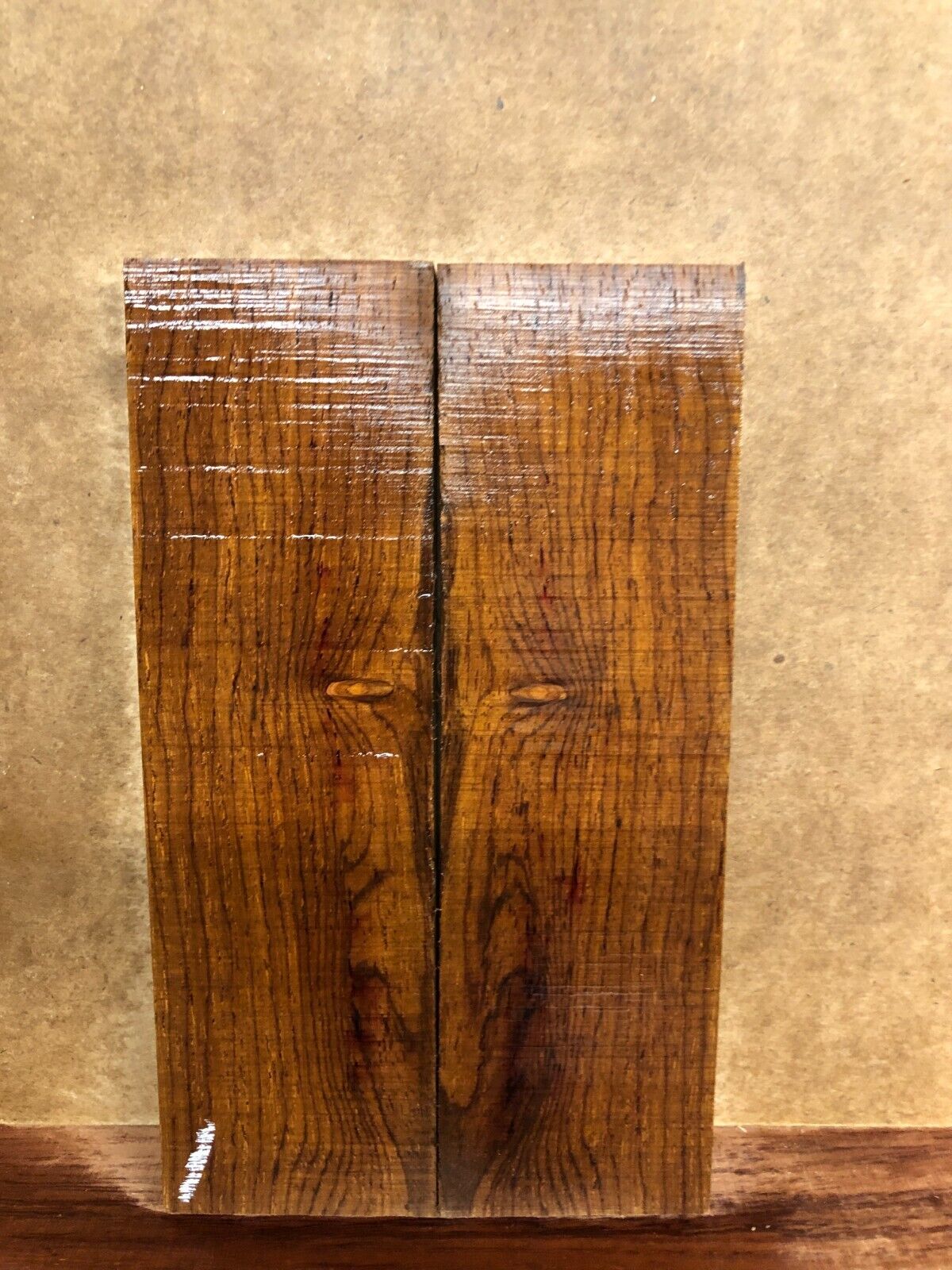 Cocobolo knife scale, gun grip.  6 X 1.75 X 0.42" you pick the set you want.