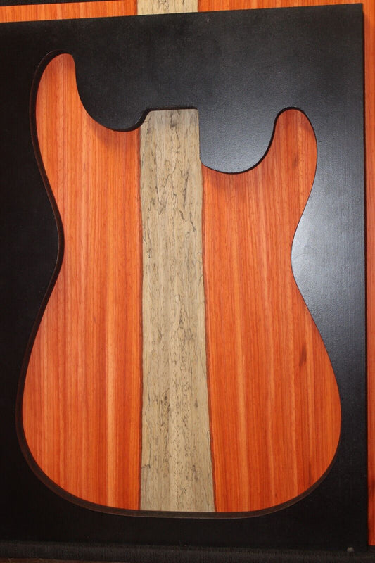 Padauk electric guitar top with white sapwood. Beautiful set.