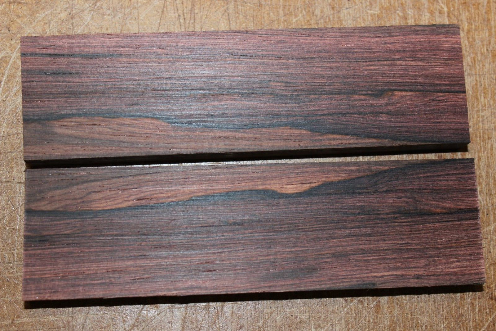 Madagascar rosewood knife scale, gun grip. 5.25  X 1.5 X 3/8" select grade!