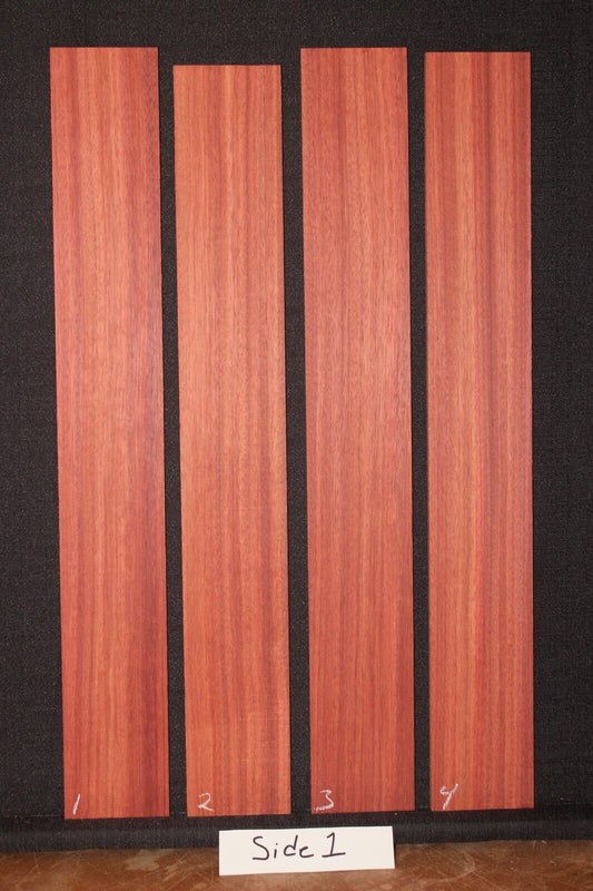 Blood wood guitar fingerboard blank. Rift cut, shows nice ribbon stripes.
